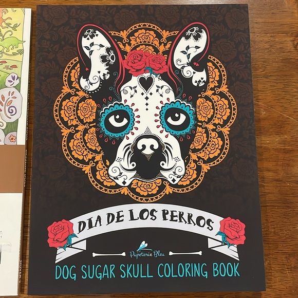 2 Coloring Books Dazzling Dogs & Dog Sugar Skull - Picture 4 of 10